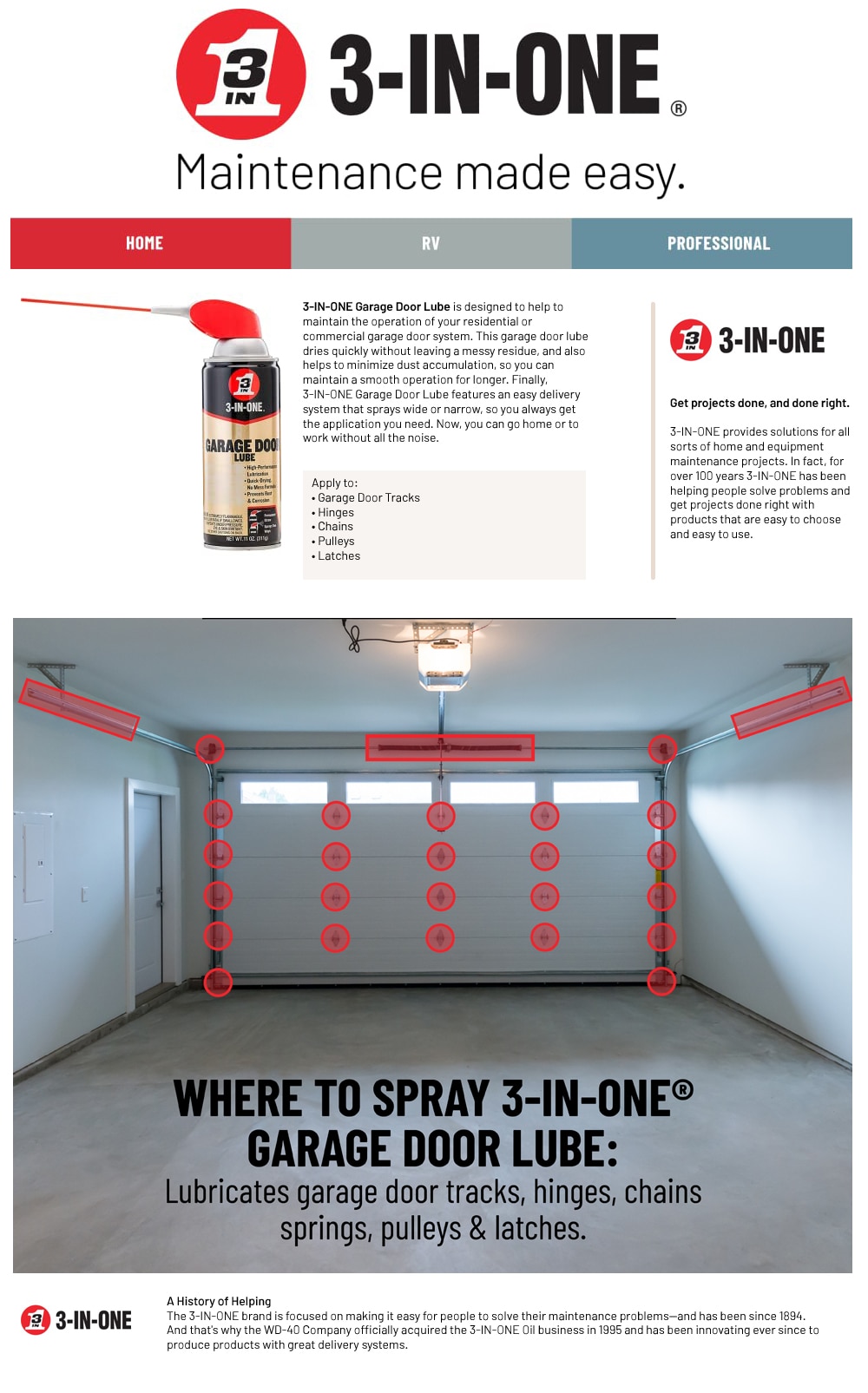 3-in-one silicone based garage door lubricant spray